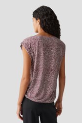 T-shirt beige clair avec imprimé bordeaux de Opus pour Femmes