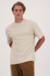 T-shirt beige côtelé - Collection Metejoor de Ravøtt pour Hommes