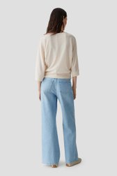 T-shirt beige en maille avec manches chauve-souris de Opus pour Femmes