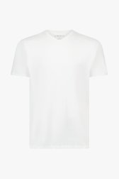 T-shirt blanc à col en V de Liberty Island pour Hommes