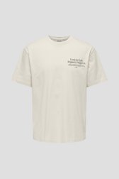 Photo produit 1 de T-shirt blanc à col rond et imprimé organique de Only & Sons pour Hommes