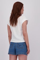 T-shirt blanc à col V de Libelle pour Femmes