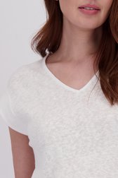T-shirt blanc à col V de Libelle pour Femmes