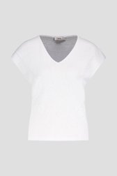 T-shirt blanc à col V de Libelle pour Femmes