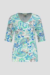 T-shirt blanc à imprimé cachemire et fleurs de Barbara Lebek pour Femmes