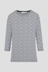 T-shirt blanc à imprimé fin bleu foncé de Bicalla pour Femmes