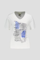 T-shirt blanc à paillettes argentées de Barbara Lebek pour Femmes