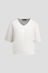 Photo produit 1 de T-shirt blanc à texture gaufrée de Claude Arielle pour Femmes