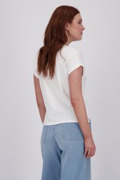 T-shirt blanc avec détail tricoté sur l'épaule de Libelle pour Femmes