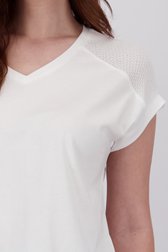 T-shirt blanc avec détail tricoté sur l'épaule de Libelle pour Femmes