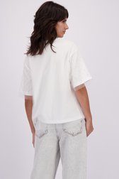 Le dos de T-shirt blanc avec perles et strass de Louise pour Femmes