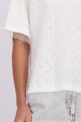 Détail de T-shirt blanc avec perles et strass de Louise pour Femmes