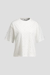Photo produit 1 de T-shirt blanc avec perles et strass de Louise pour Femmes
