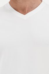 T-shirt blanc basique à col en V de Ravøtt pour Hommes