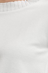 T-shirt blanc en tissu à fines côtes de Bicalla pour Femmes