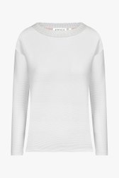 T-shirt blanc en tissu à fines côtes de Bicalla pour Femmes