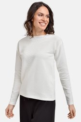 T-shirt blanc en tissu à fines côtes de Bicalla pour Femmes