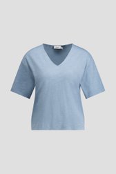Photo produit 1 de T-shirt bleu à col en V de Libelle pour Femmes