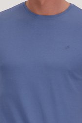 Détail de T-shirt bleu à col rond de Liberty Island pour Hommes