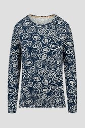 Photo produit 1 de T-shirt bleu à imprimé floral de Bicalla pour Femmes
