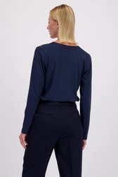 Le dos de T-shirt bleu à manches longues de D'Auvry pour Femmes