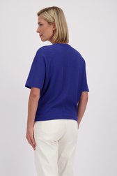 Le dos de T-shirt bleu à texture de Claude Arielle pour Femmes