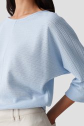 T-shirt bleu en maille avec manches chauve-souris de Opus pour Femmes