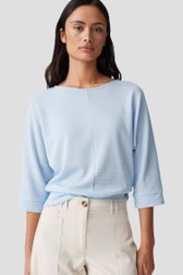 T-shirt bleu en maille avec manches chauve-souris de Opus pour Femmes