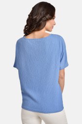 T-shirt bleu en tissu texturé de Bicalla pour Femmes