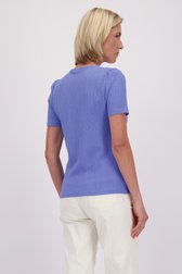 Le dos de T-shirt bleu en tissu texturé de Claude Arielle pour Femmes