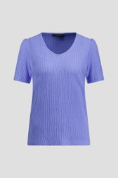 Photo produit 1 de T-shirt bleu en tissu texturé de Claude Arielle pour Femmes