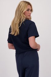 Le dos de T-shirt bleu foncé à col en V de Libelle pour Femmes