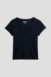 Photo produit 1 de T-shirt bleu foncé à col rond de Superdry pour Femmes
