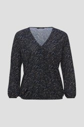 T-shirt bleu foncé à imprimé marron/violet de Opus pour Femmes