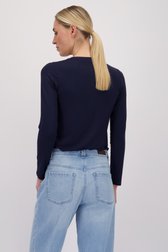 Le dos de T-shirt bleu foncé à manches longues de Liberty Island pour Femmes