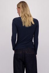Le dos de T-shirt bleu foncé à manches longues de Liberty Island pour Femmes