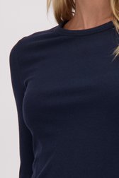 Détail de T-shirt bleu foncé à manches longues de Liberty Island pour Femmes