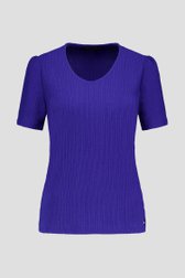 T-shirt bleu foncé à texture gaufrée de Claude Arielle pour Femmes