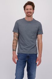 Le devant de T-shirt bleu gris à fines rayures de Ravøtt pour Hommes