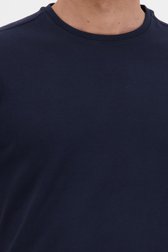 T-shirt bleu marine basique à col rond de Ravøtt pour Hommes
