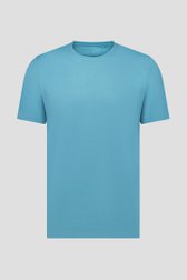 T-shirt bleu-vert à col rond de Liberty Island pour Hommes