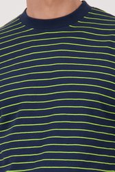 T-shirt bleu-vert à rayures de Casual Five pour Hommes