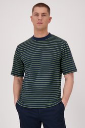 T-shirt bleu-vert à rayures de Casual Five pour Hommes