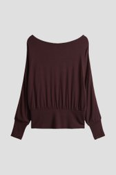 Photo produit 1 de T-shirt bordeaux à manches chauve-souris de Opus pour Femmes