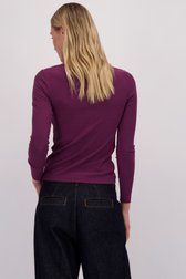 Le dos de T-shirt bordeaux à manches longues de Liberty Island pour Femmes