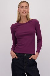 Le devant de T-shirt bordeaux à manches longues de Liberty Island pour Femmes