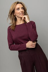 Le devant de T-shirt bordeaux à manches longues de Louise pour Femmes