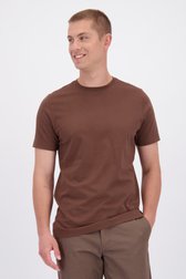 Le devant de T-shirt brun à col rond de Liberty Island pour Hommes