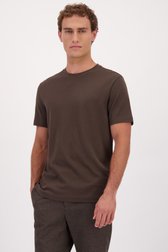 Le devant de T-shirt brun à manches courtes de Upper East pour Hommes