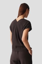 Le dos de T-shirt brun foncé avec structure de Opus pour Femmes